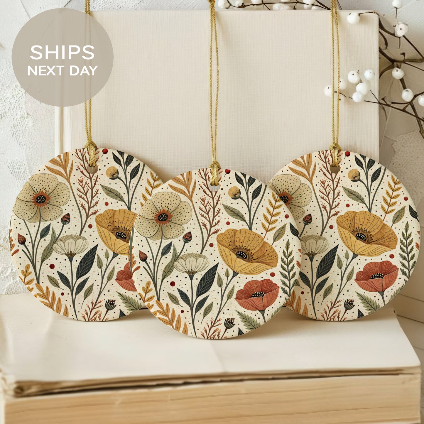 Elegant Floral Design Hanging Ornament Suitable for All Seasons