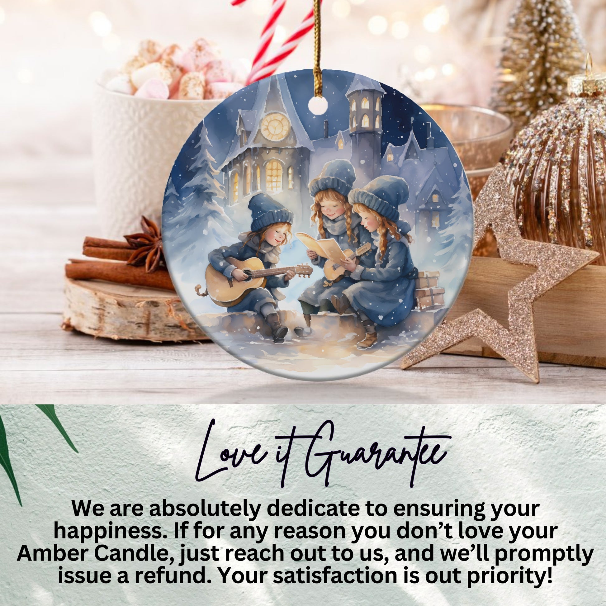 Christmas Themed Musical Scene Hanging Ornament product