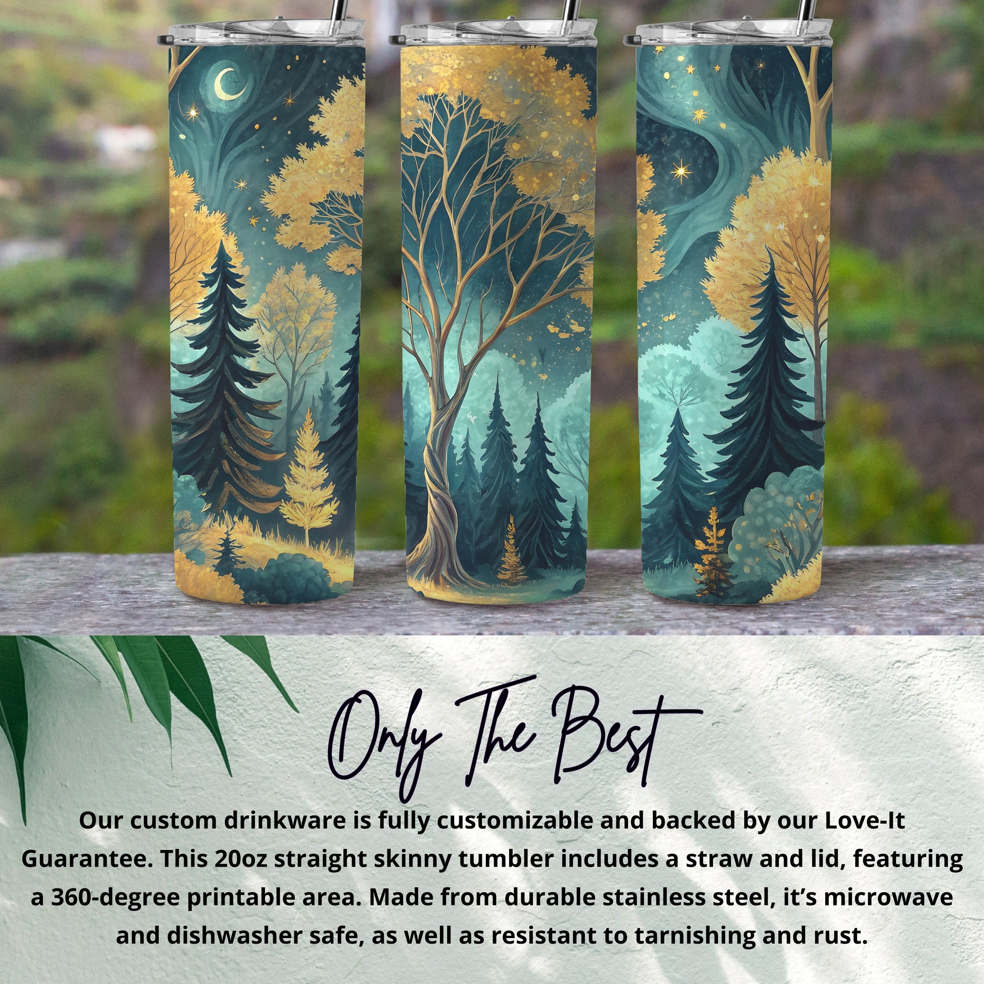 Enchanting Forest Design 20oz Straight Skinny Tumbler