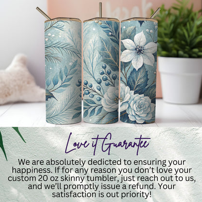 Beautiful Floral Design on 20 oz Skinny Tumbler