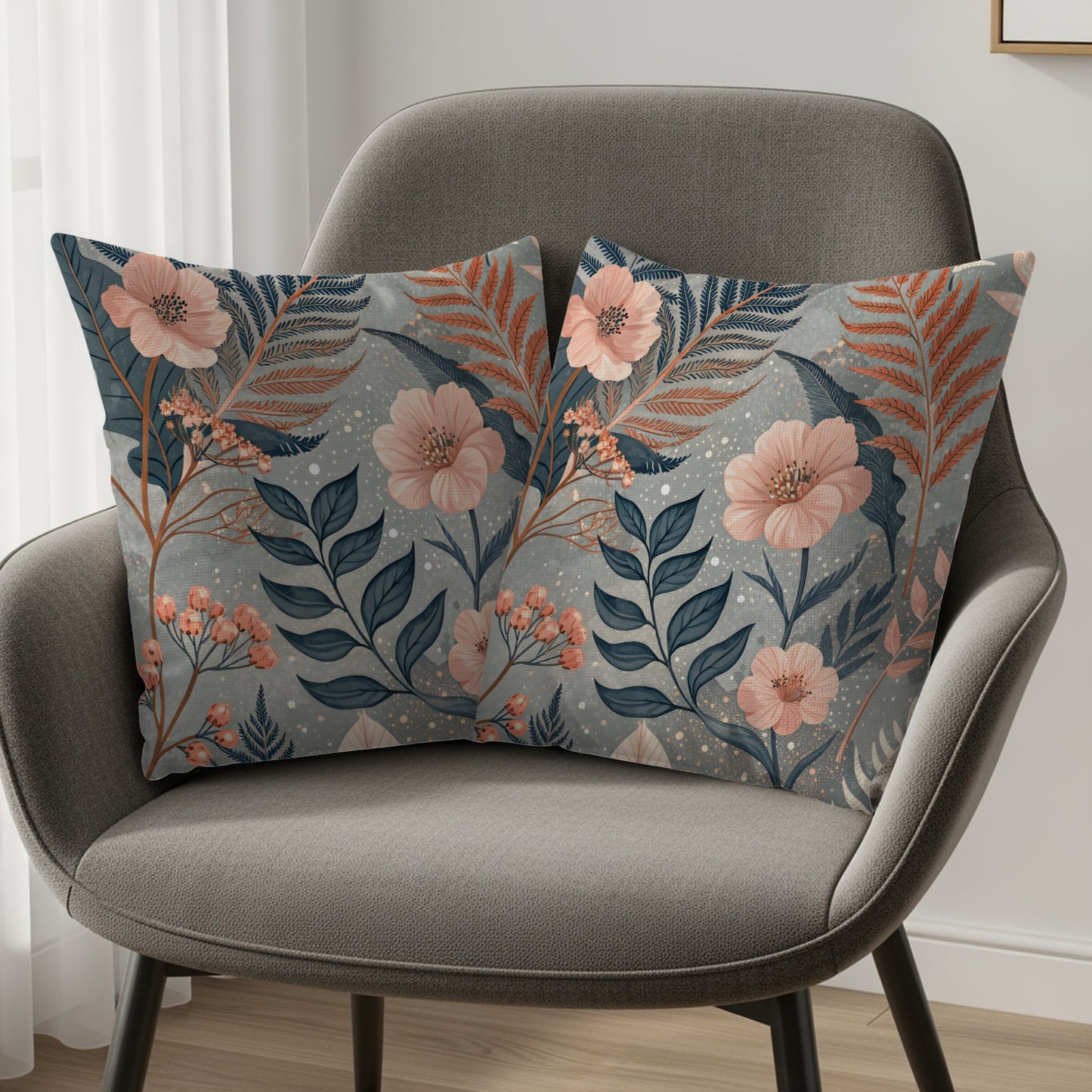 Floral Patterned Decorative Throw Pillow Set