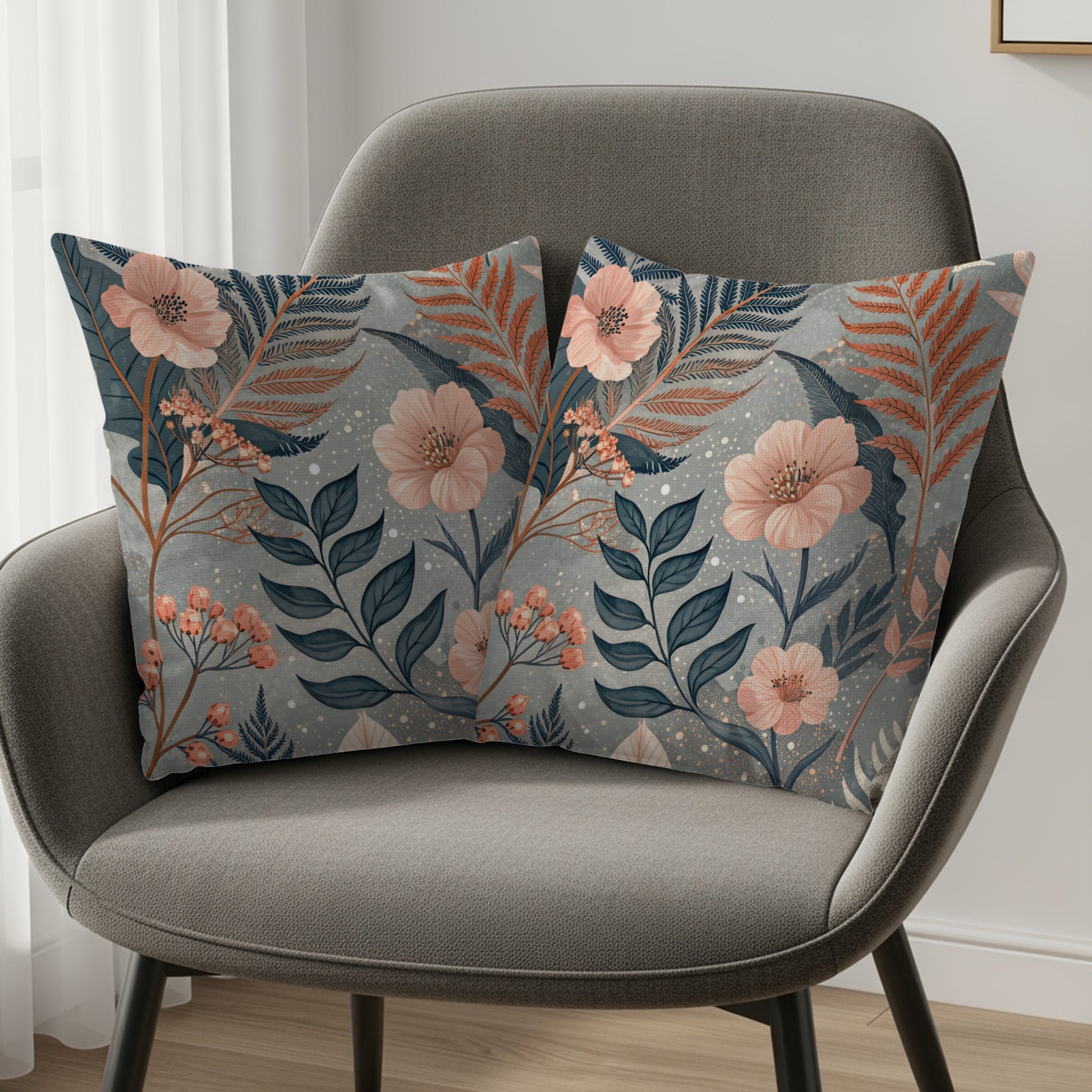 Floral Patterned Decorative Throw Pillow Set
