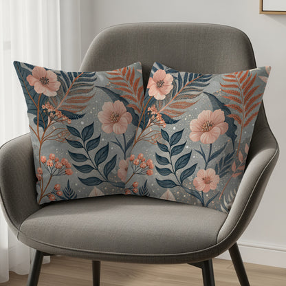 Floral Patterned Decorative Throw Pillow Set