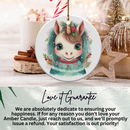 Cute Unicorn Heartwarming Christmas Ornament product