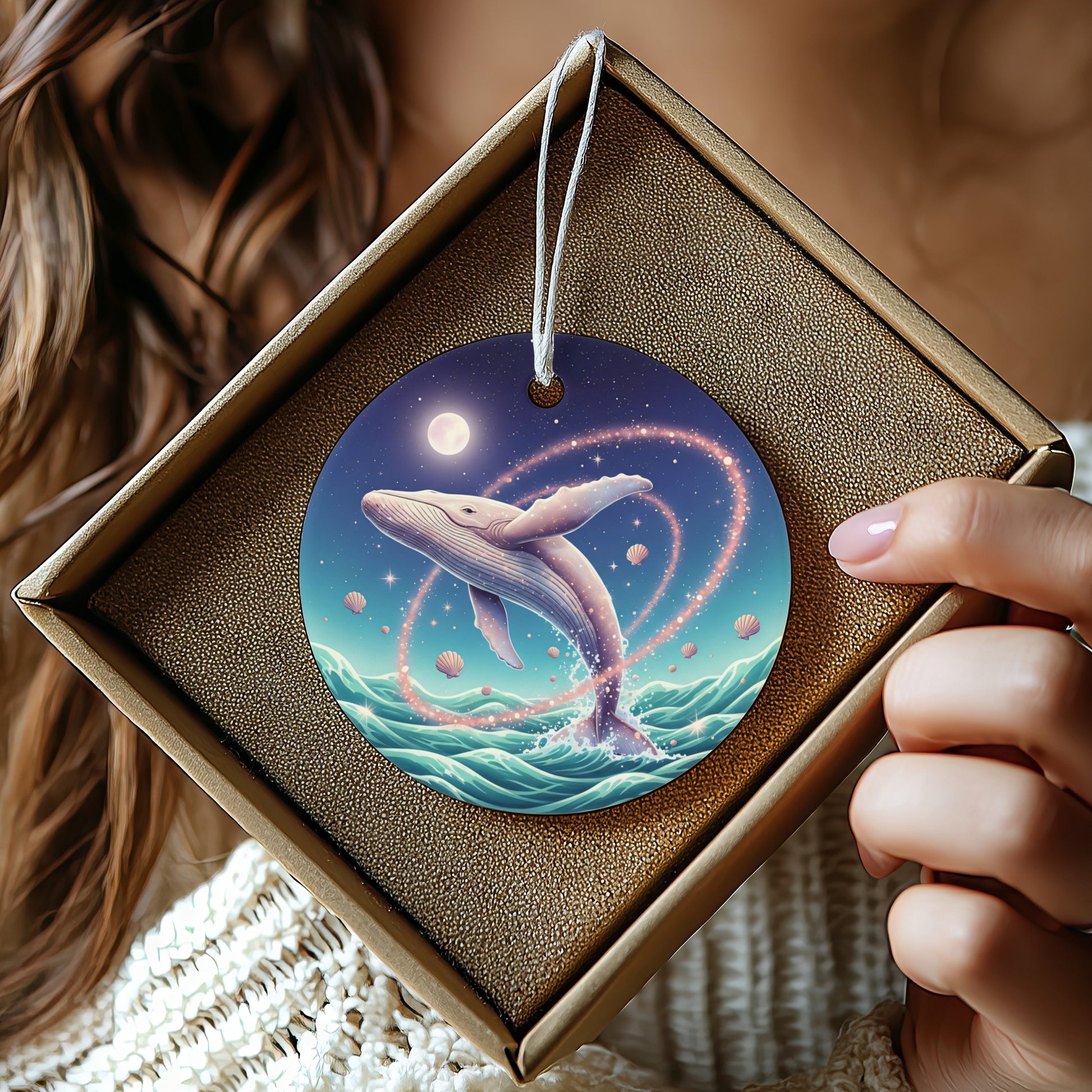 Mystical Whale Design Hanging Ornament product type