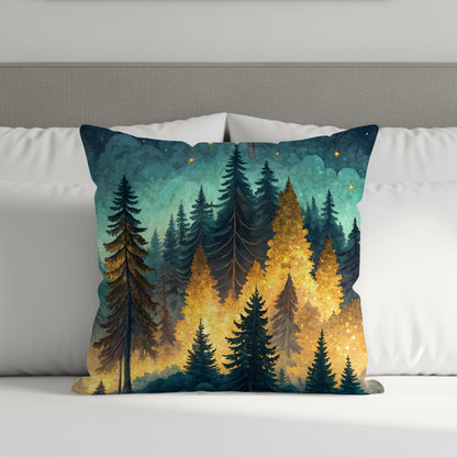 Enchanting Forest Print Cushion for Home Décor