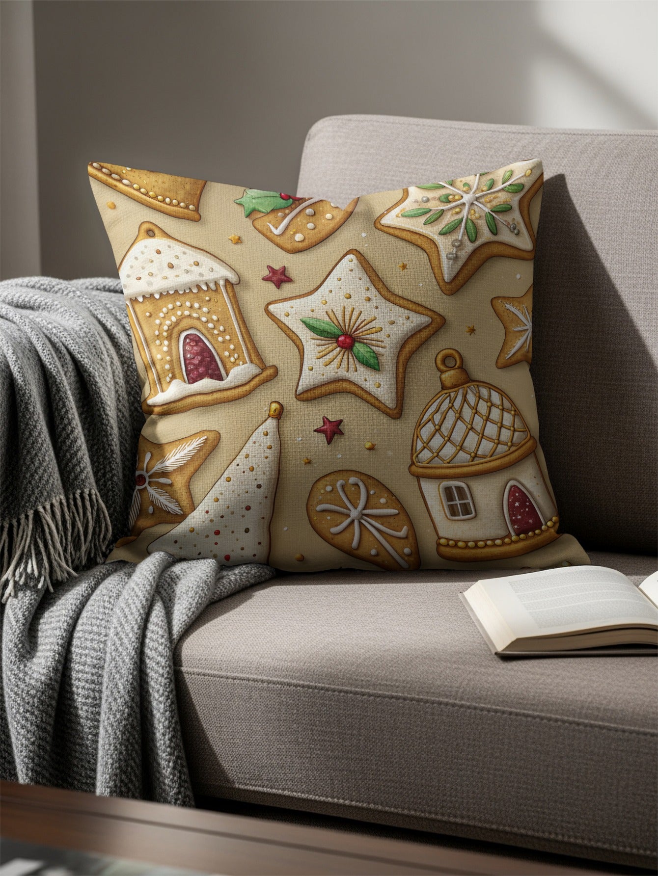 Christmas Cookie Design Decorative Throw Pillow