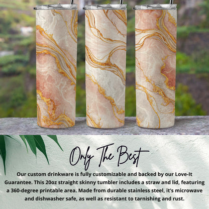 Customizable 20oz Skinny Tumbler with Lid and Straw