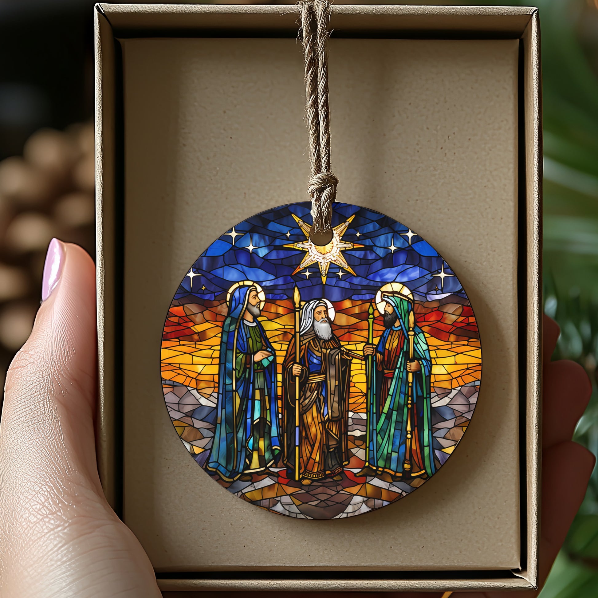 Handcrafted Religious Stained Glass Ornament product