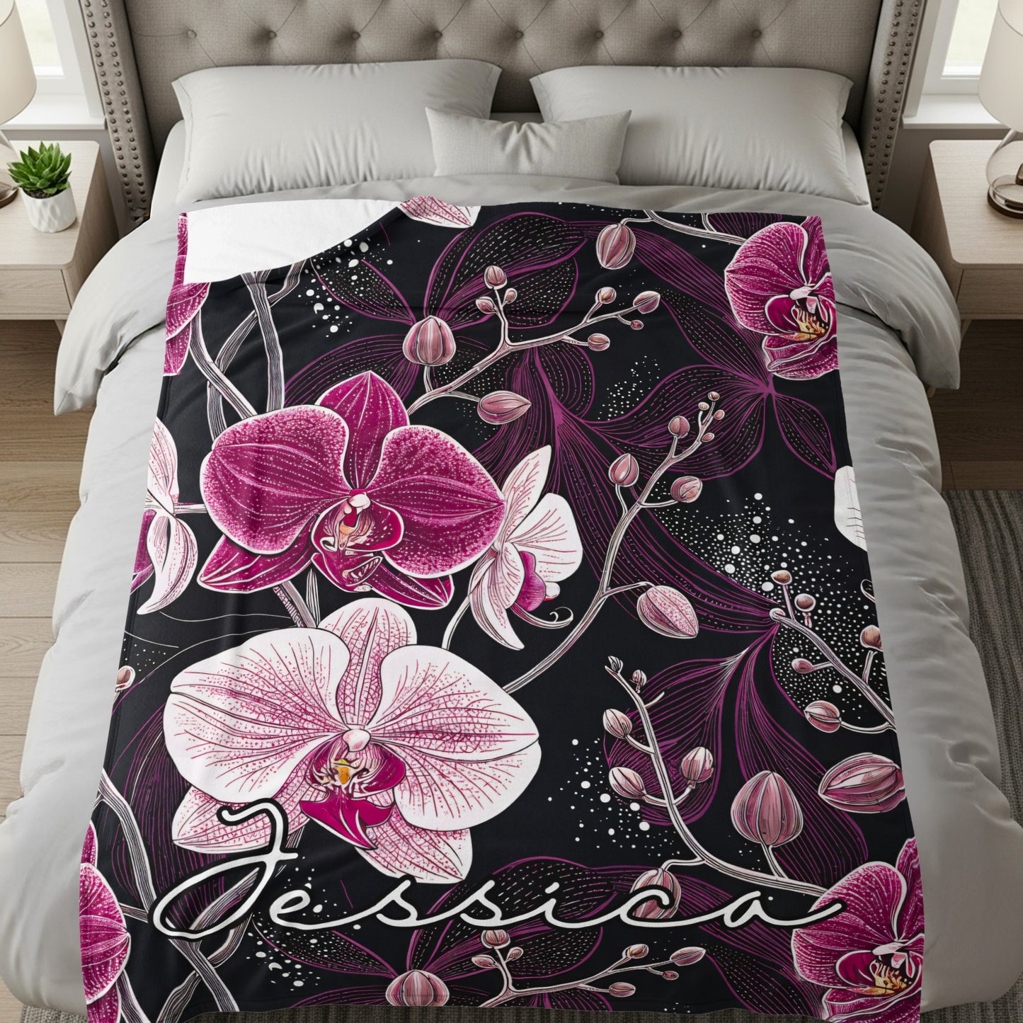 Jessica Flower Patterned Bedding Blanket