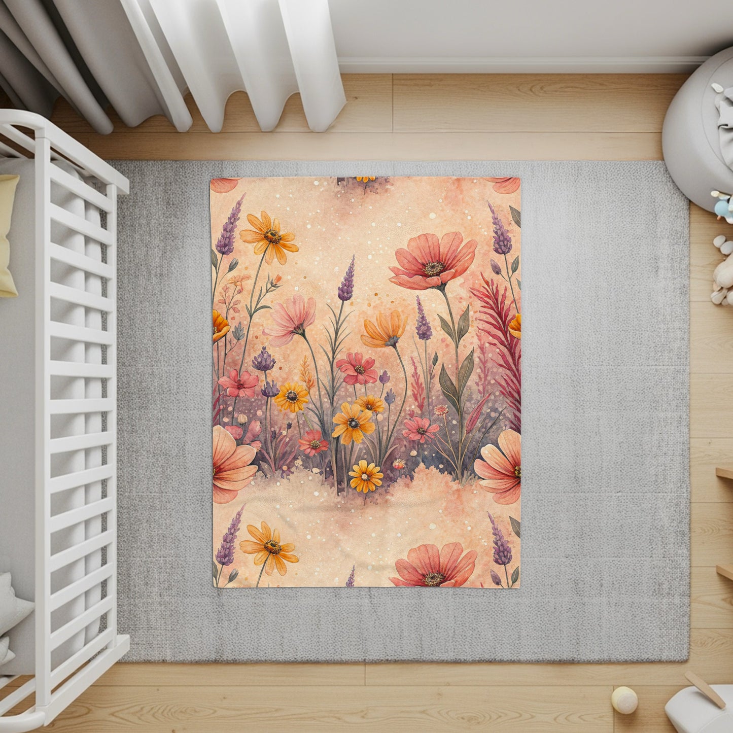 Botanical Garden Colorful Floral Design Velveteen Plush Blankets - Walk Greener