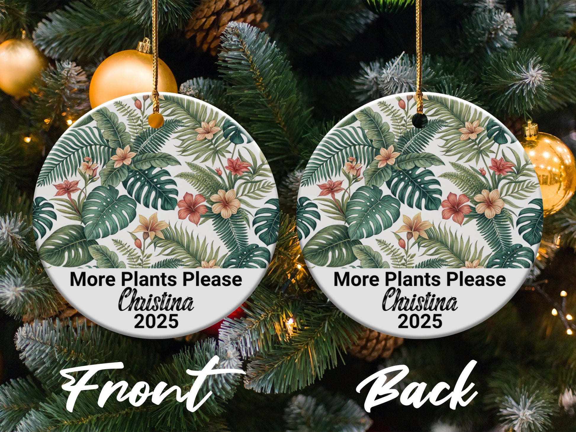 Tropical Themed Personalized Christmas Ornament product