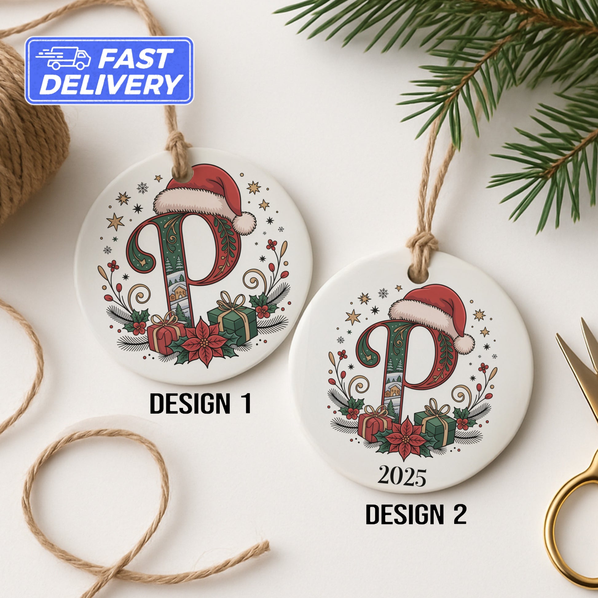 Personalized Holiday Initial Ornament product type