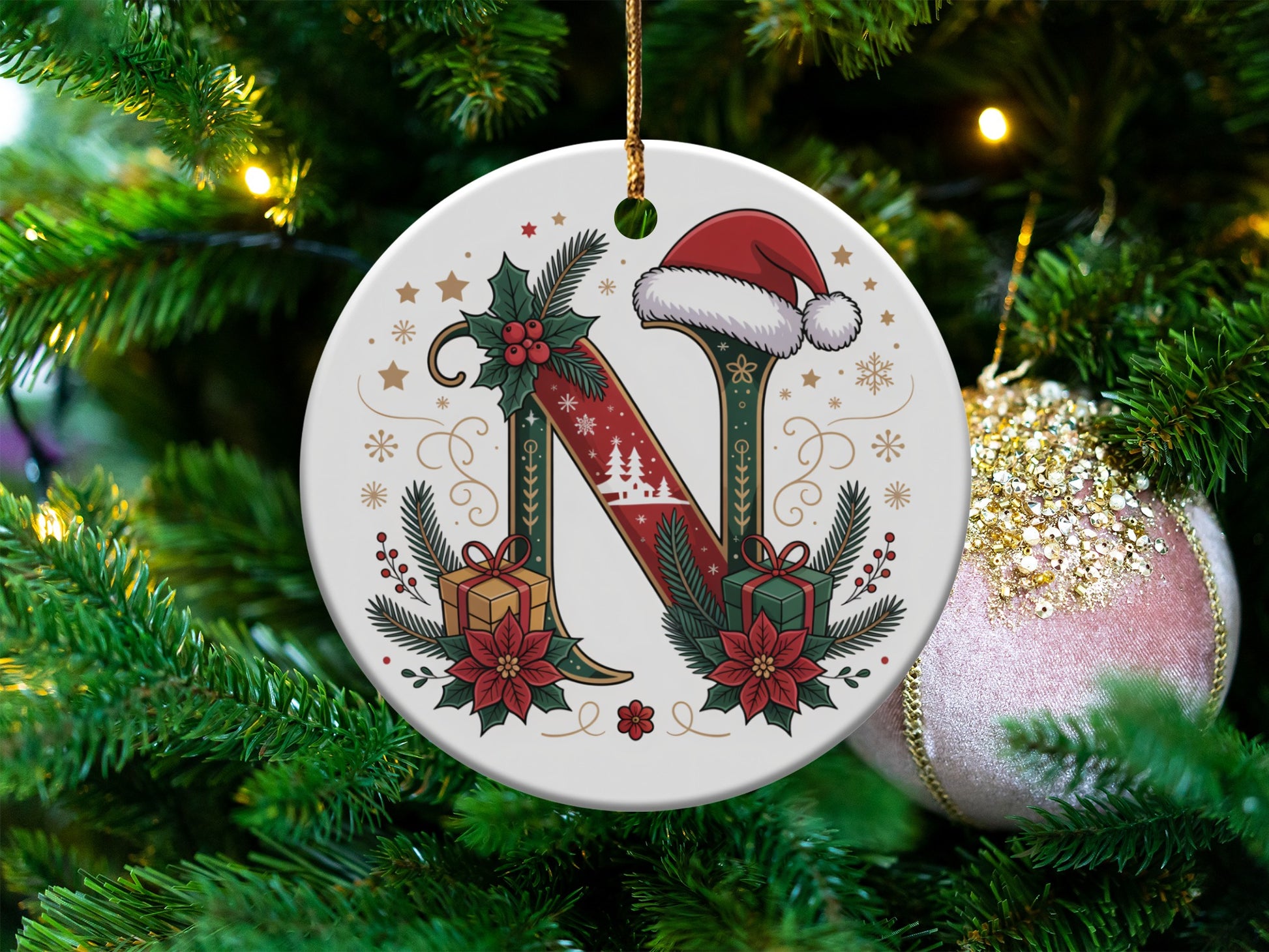 Personalized Christmas Initial Ornament product