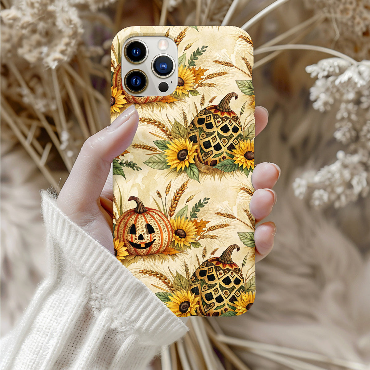 Autumn Harvest Pumpkins and Sunflowers Phone Case