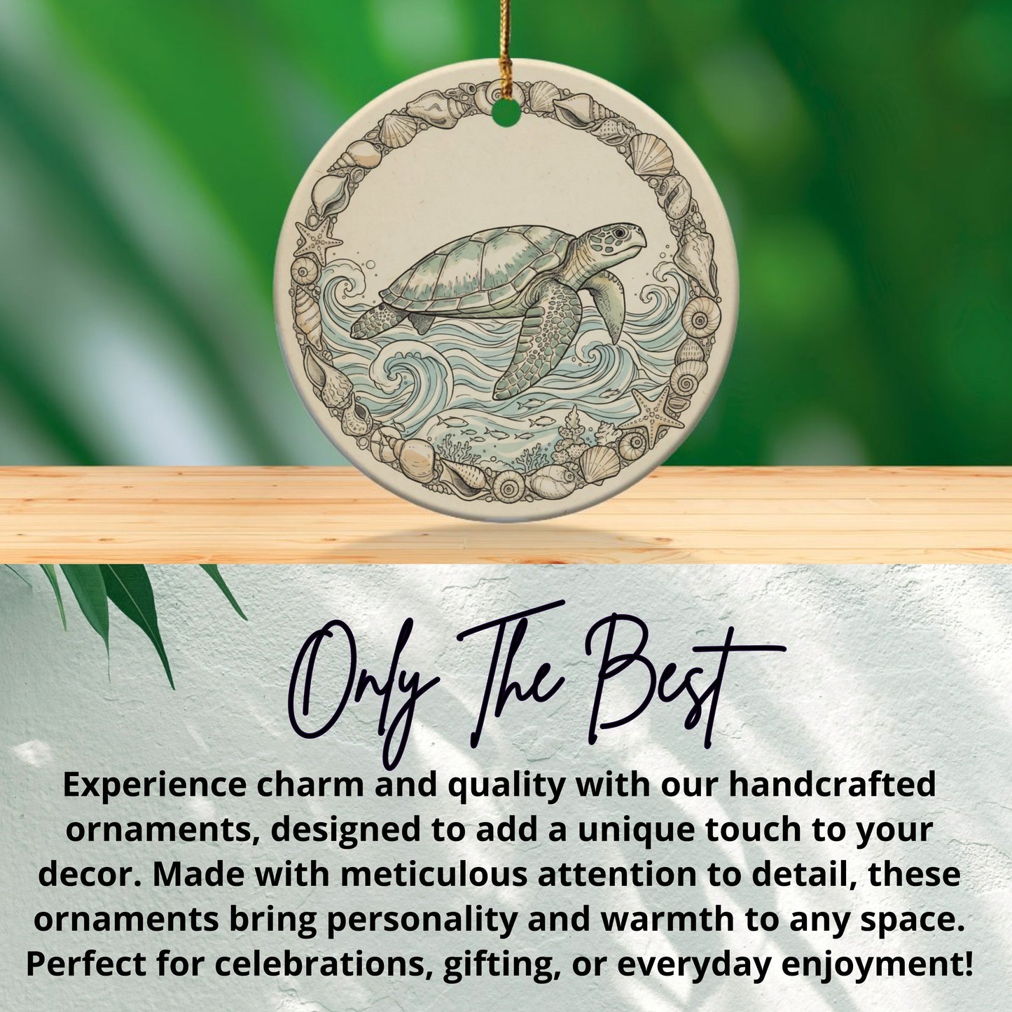 Intricately Designed Sea Turtle Hanging Ornament product