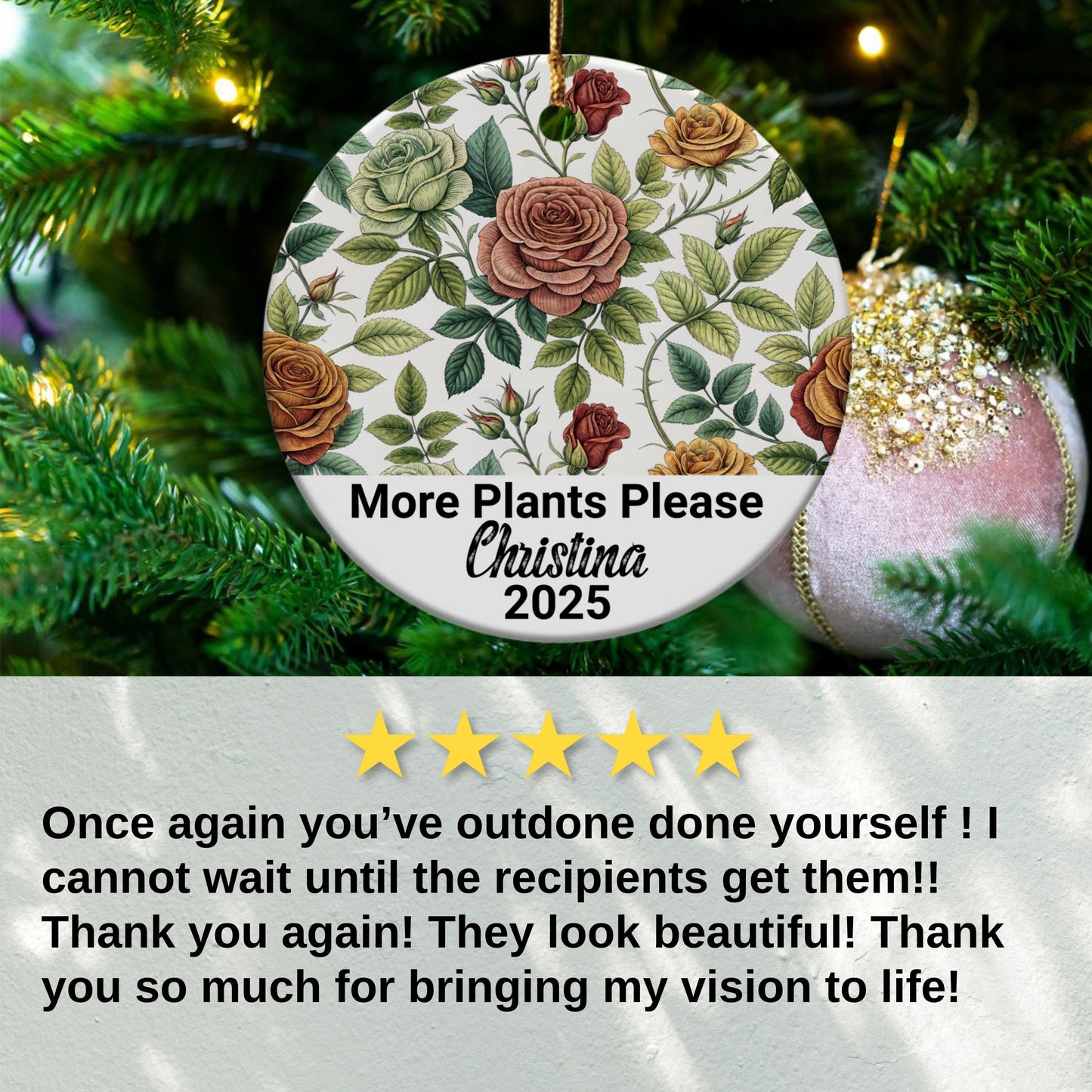 Floral Personalized 2025 Christmas Ornament product