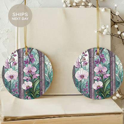 Floral Stained Glass Window Design Decorative Ornament