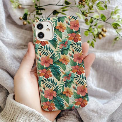 Tropical Floral Pattern Phone Case with Vibrant Colors