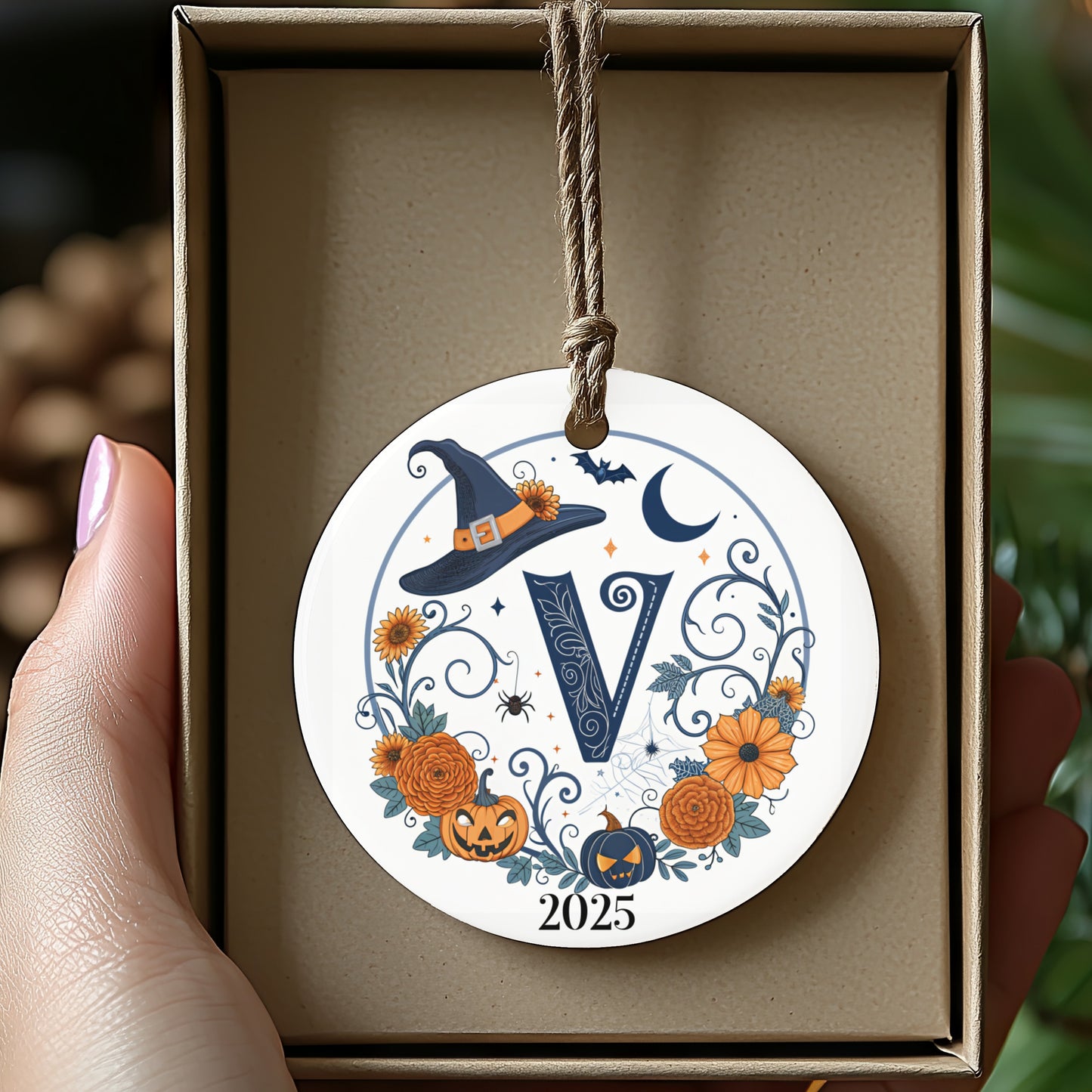 Halloween-Themed V Initial Ornament 2025 product