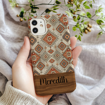 Custom Name Boho Pattern Designer Phone Case