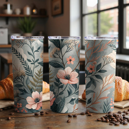 Beautiful Floral Pattern Coffee Tumbler With Lid