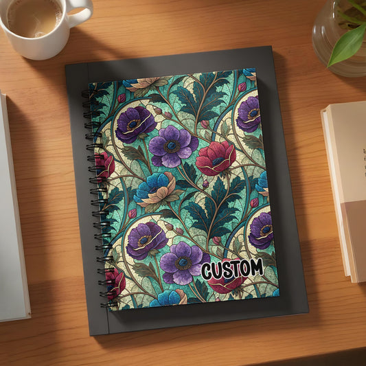 Custom Floral Pattern Spiral Notebook for Personalized Style