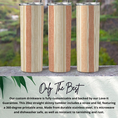 Customizable 20oz Skinny Tumbler with Straw and Lid