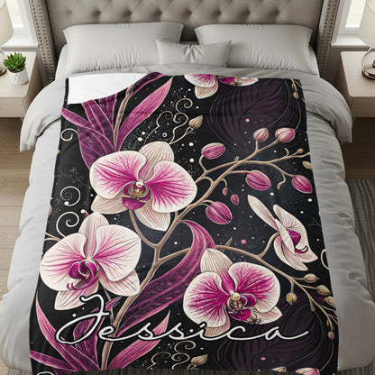 Elegant Floral Purple Design Jessica Blanket