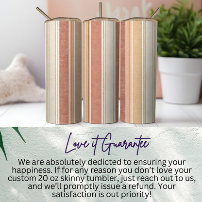Custom 20 oz Skinny Tumbler with Striped Design