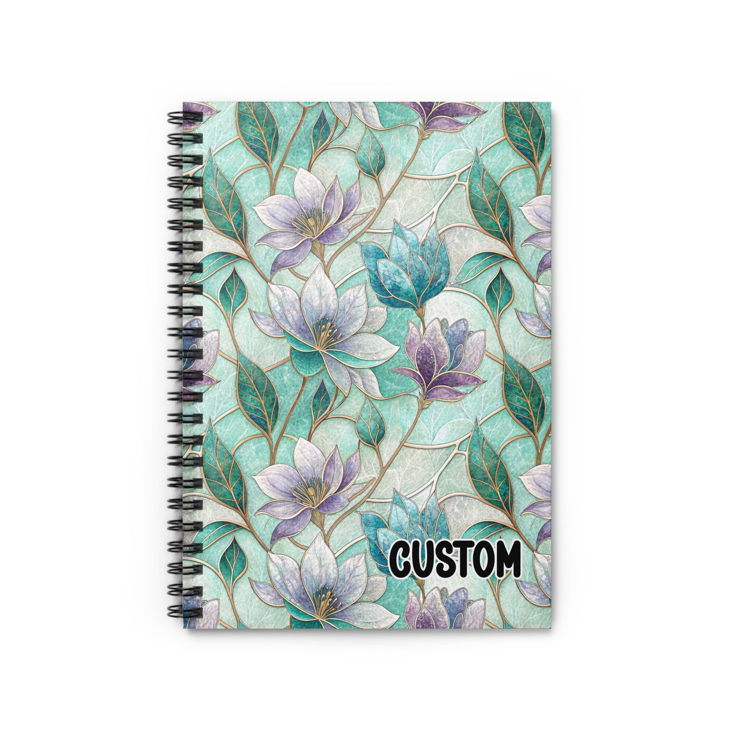 Custom Floral Design Spiral Notebook Custom