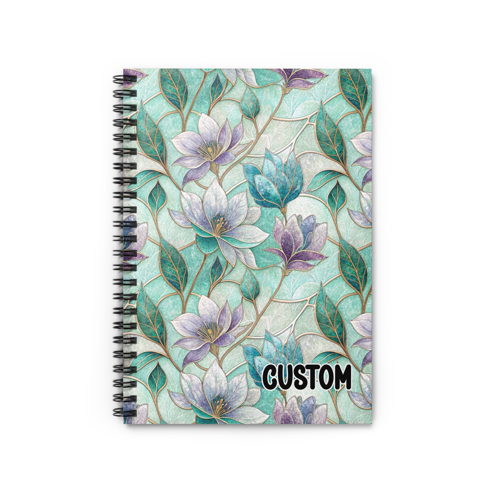 Custom Floral Design Spiral Notebook Custom