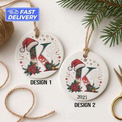 Personalized Christmas Initial Ornament Holiday product