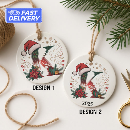 Personalized Christmas Initial Ornament Holiday product