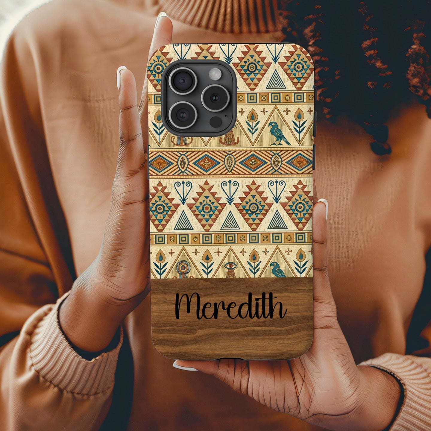Artistic Egypt Motif Aztec Design Pattern Custom Phone Case - Walk Greener