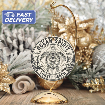 Ocean Spirit Sunset Beach Ornament product