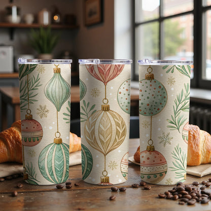 Festive Holiday Ornaments Design Insulated Tumbler