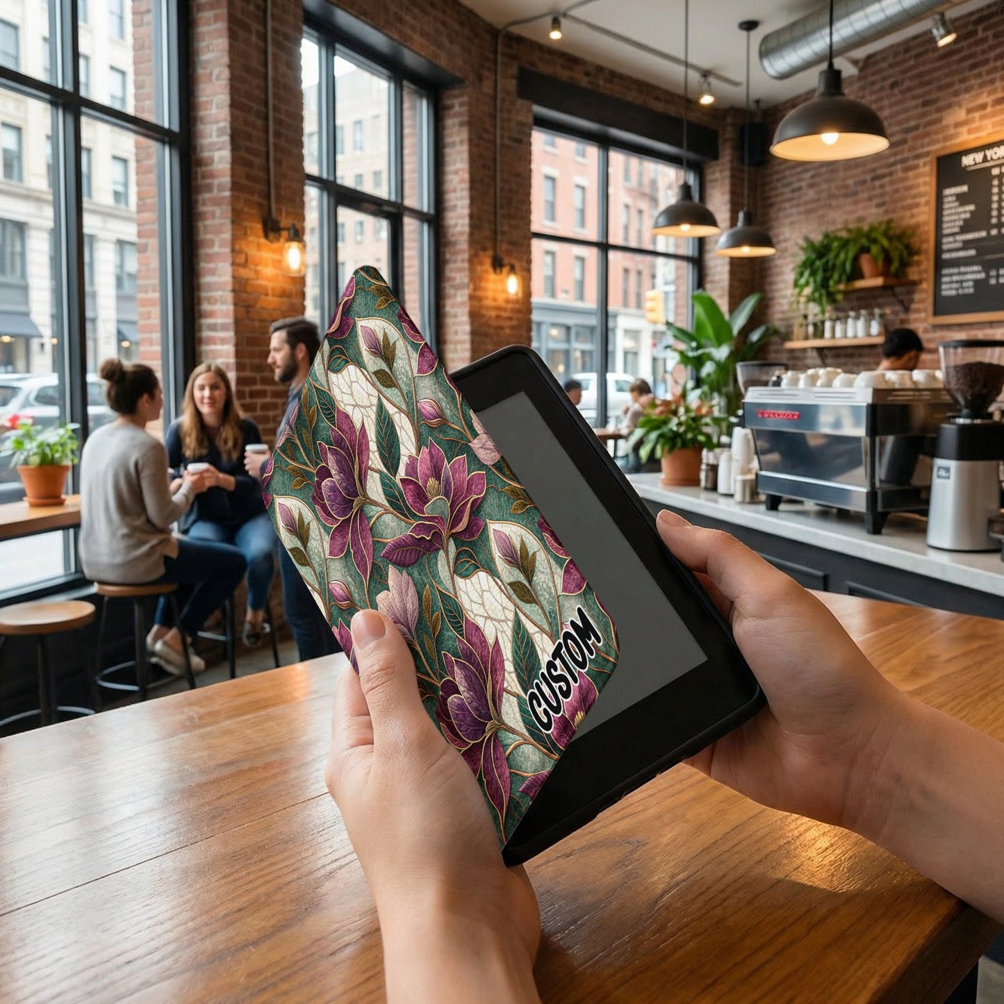 Custom Floral Design Tablet Sleeve for Tech Protection