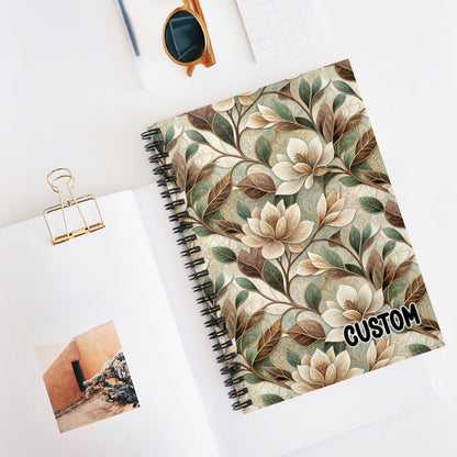 Custom Floral Design Spiral-Bound Notebook