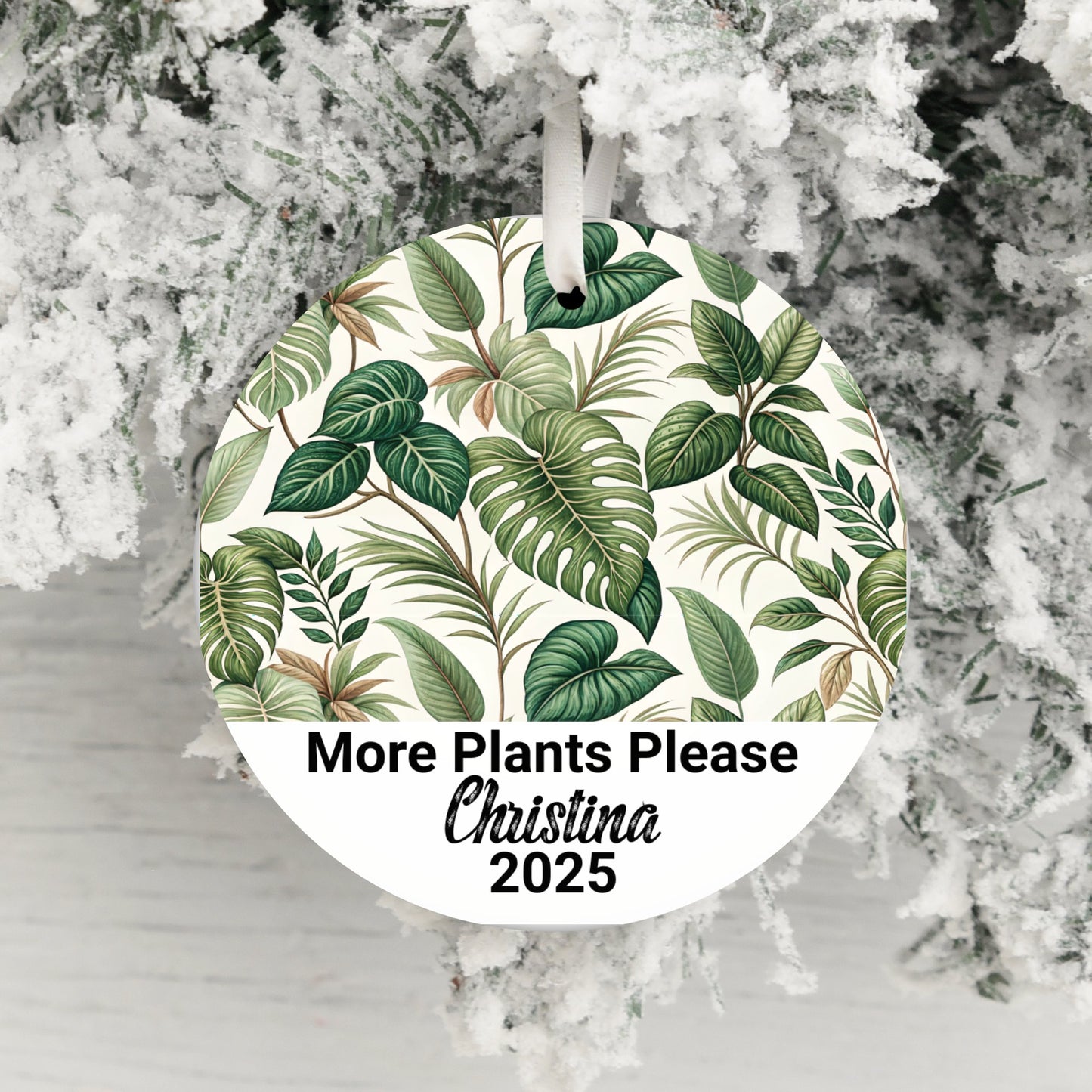 Personalized Tropical Leaves Christmas Ornament product