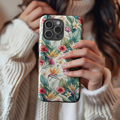 Tropical Floral Pattern Custom iPhone Case Product