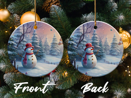 Snowman Scene Holiday Christmas Tree Ornament product