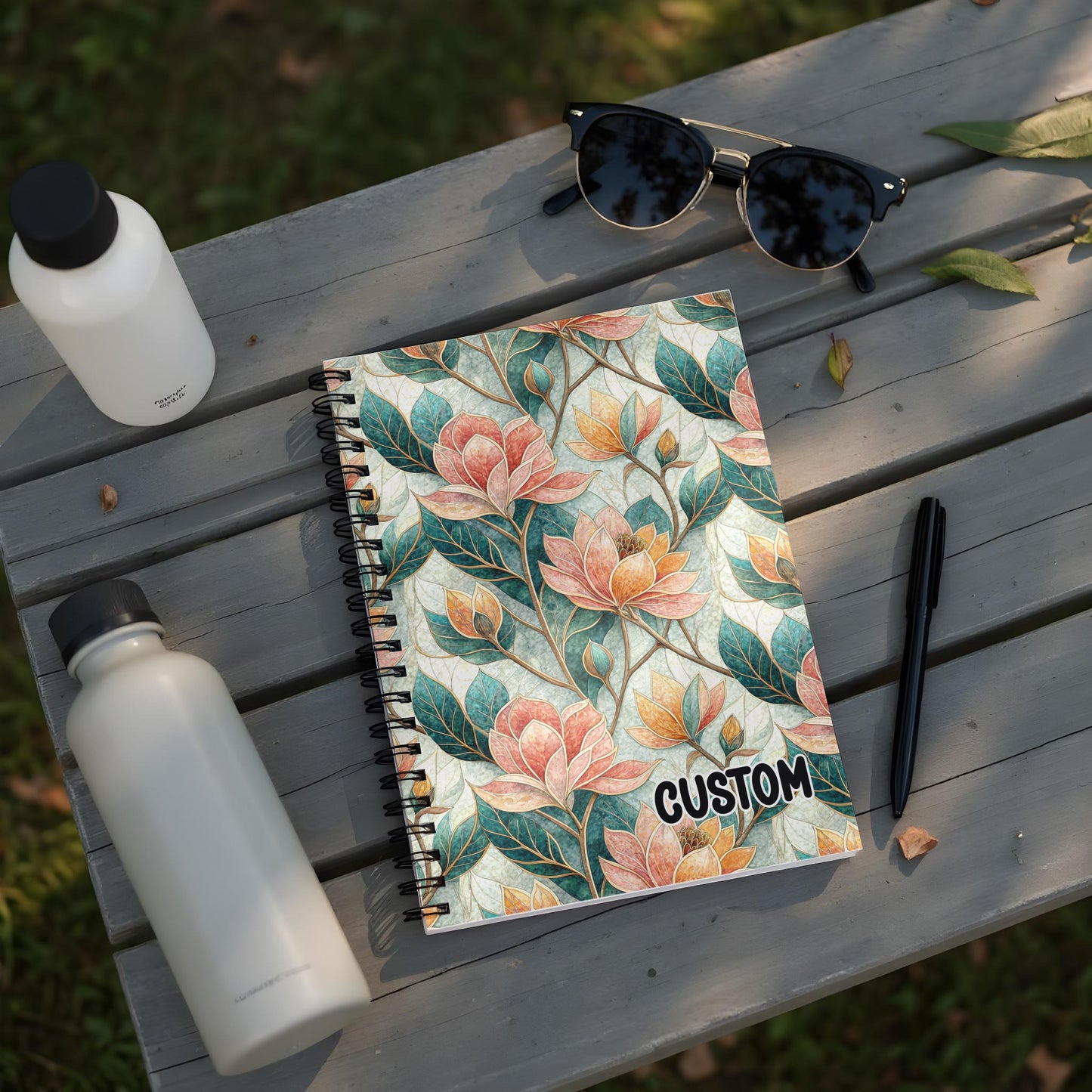 Beautiful Floral Custom Design Spiral Notebook