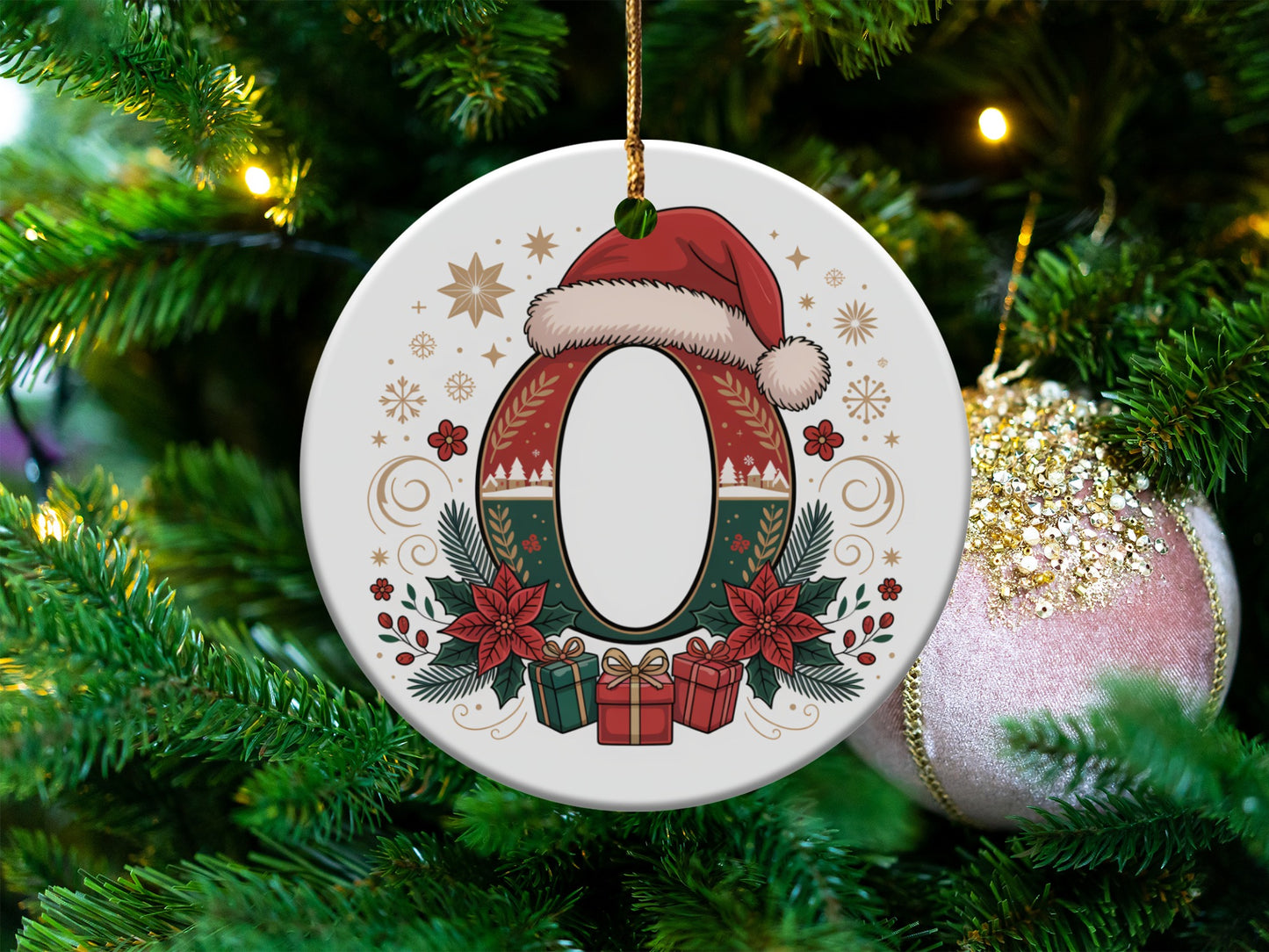 Festive Personalized Initial Christmas Tree Ornament product