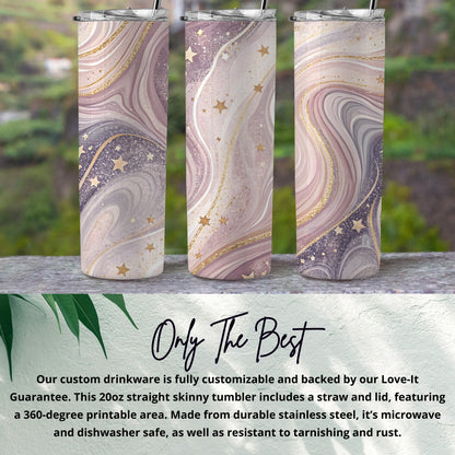 Customizable 20oz Straight Skinny Tumbler with Straw