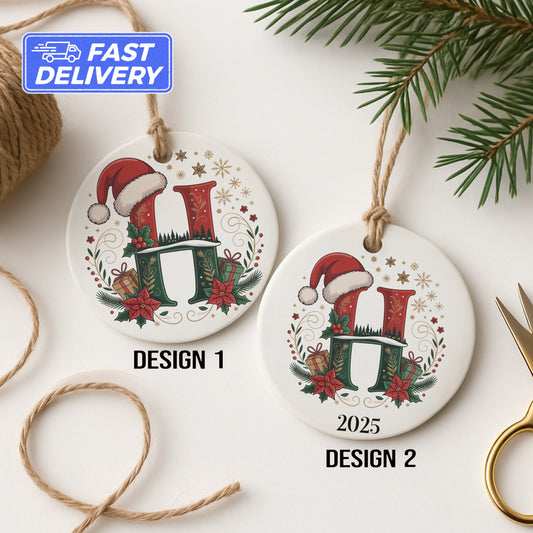 Personalized Initial H Christmas Ornament product