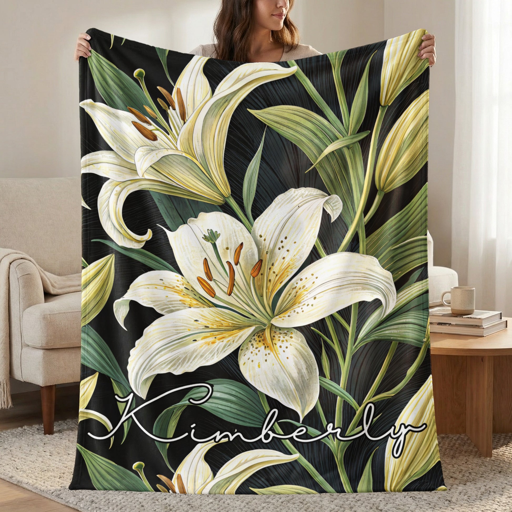 Floral Custom Name Blankets Perfect Personalized Gifts - Walk Greener