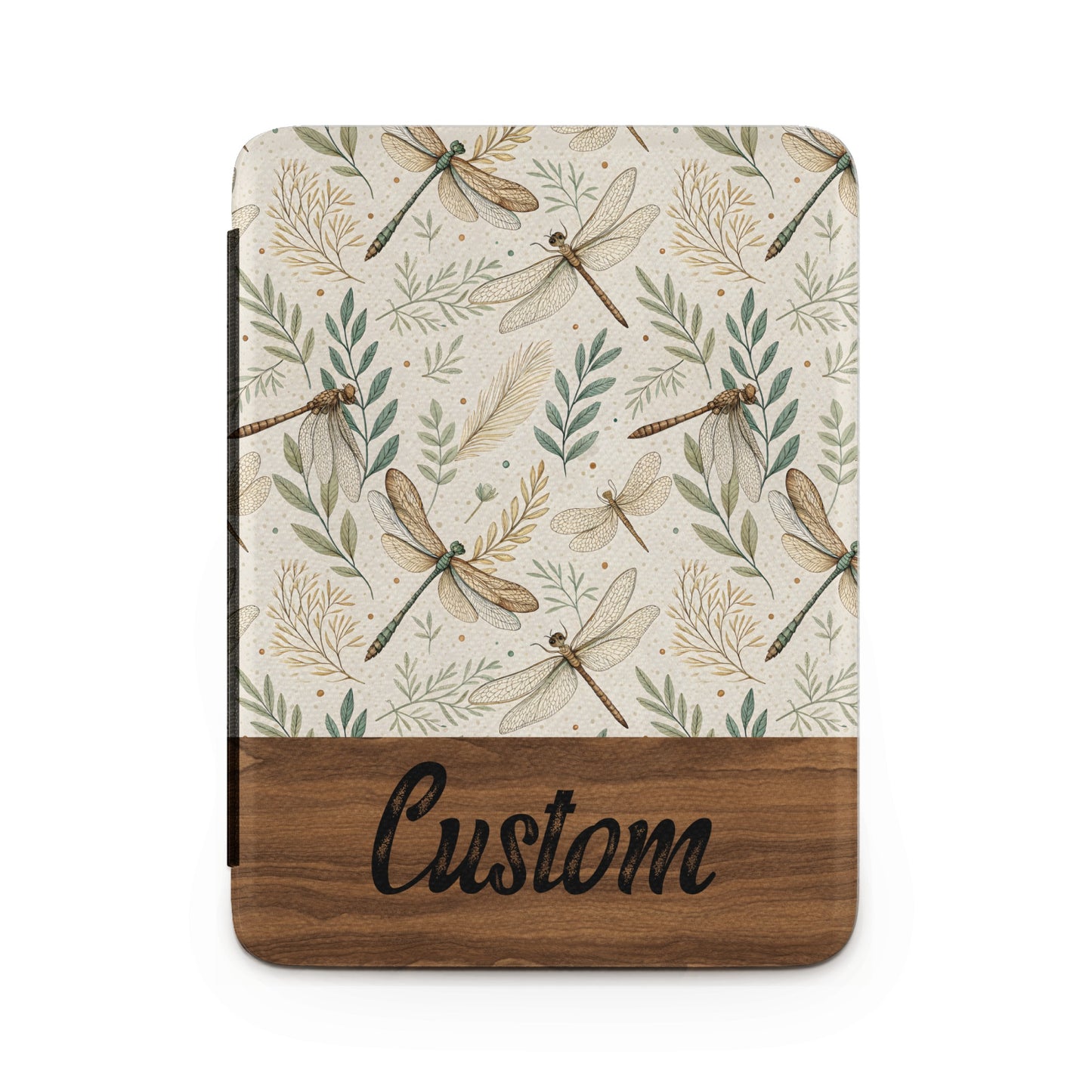 Dragonfly and Leaf Pattern Custom Tablet Cover