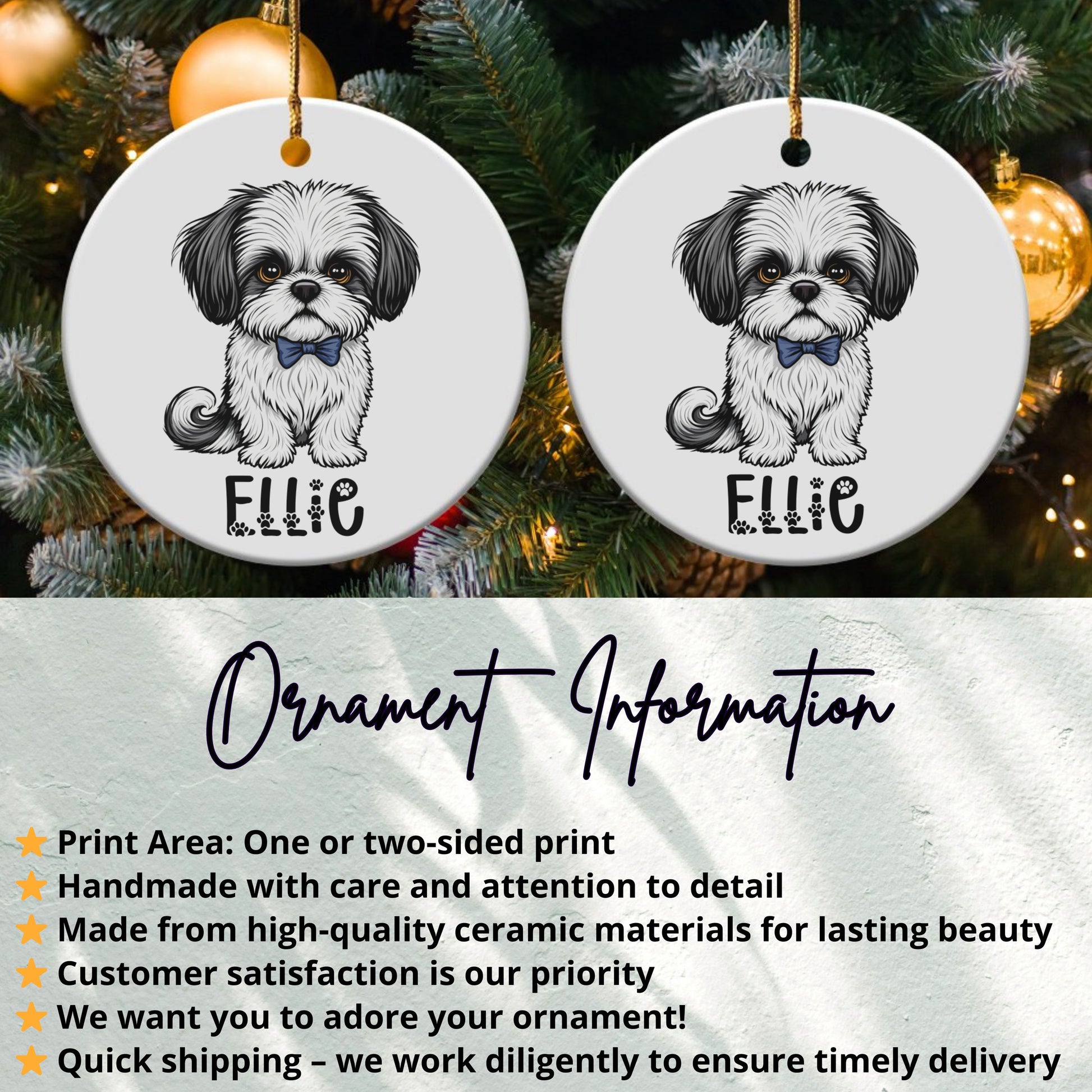 Personalized Dog Portrait Ornament Christmas product