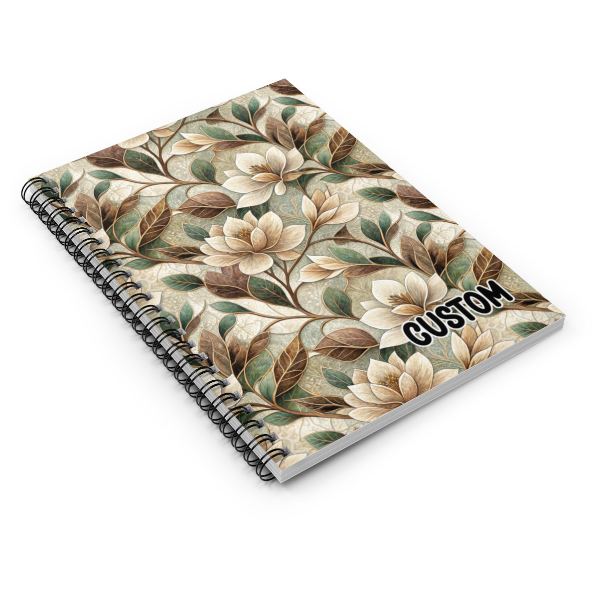 Custom Floral Design Spiral Bound Notebook